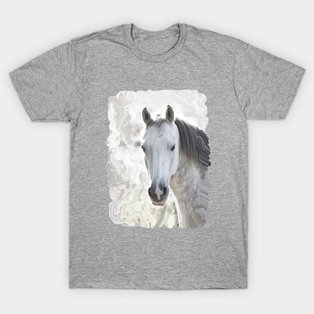 White dream horse - portrait T-Shirt by MarionsArt